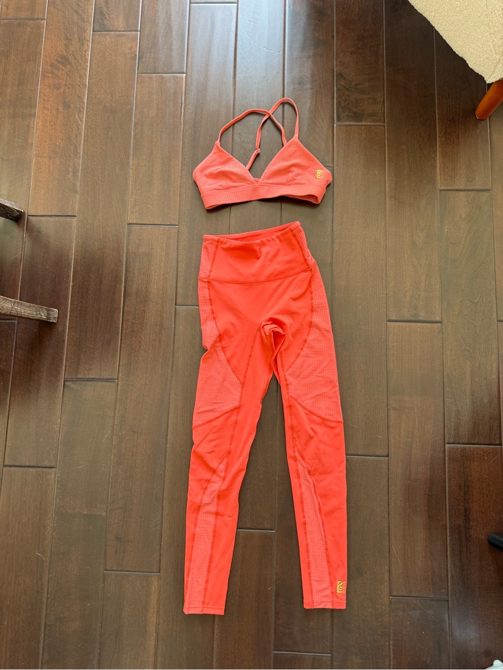 P.E Nation Coral High-Rise Leggings and Sports Bra Set Size S